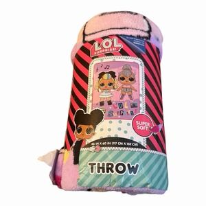 LOL Surprise! Kids Fleece Throw Blanket 46" x 60" Pink Franco